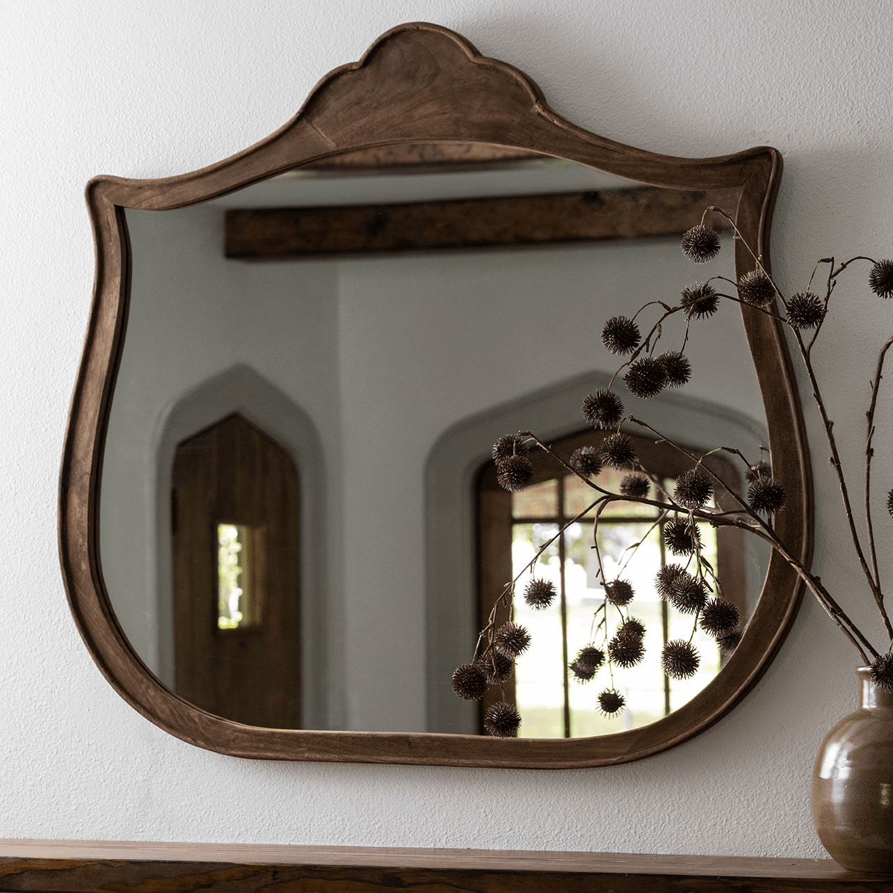 Arched Antiqued Inez Mirror