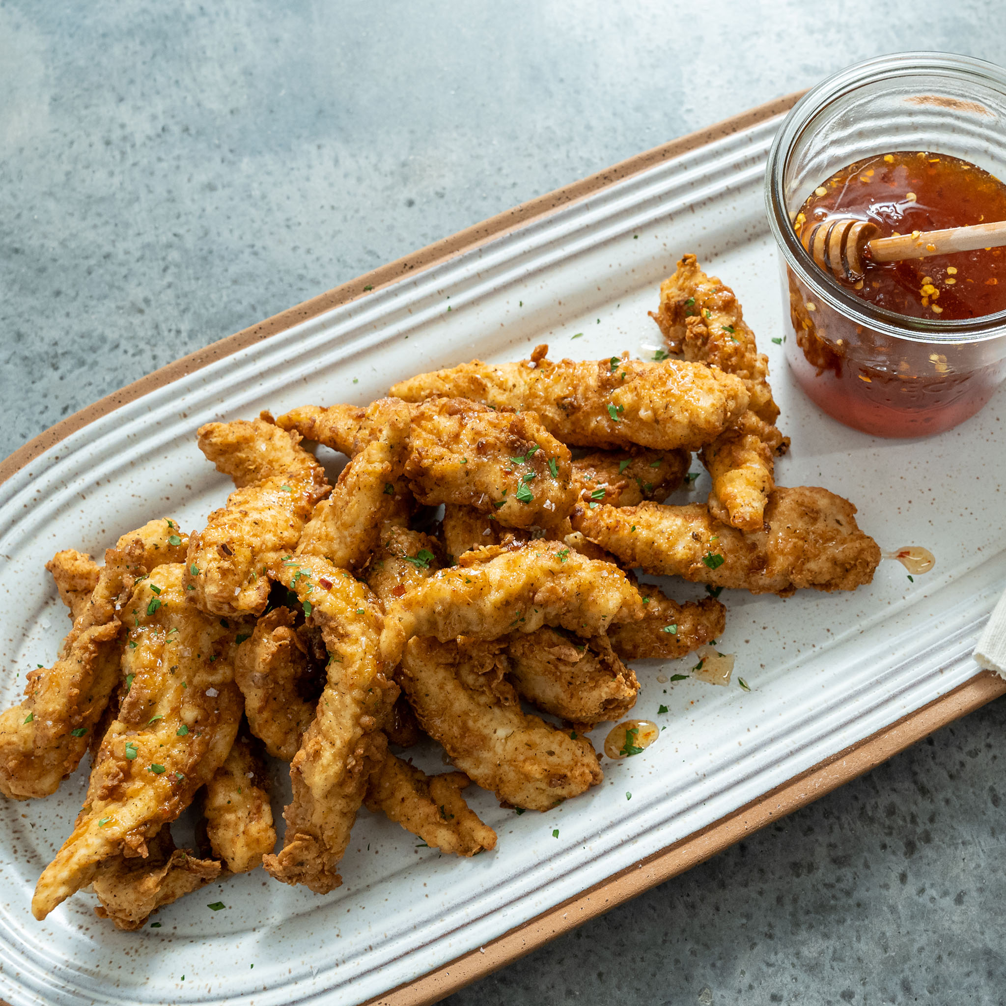 Joanna Gaines' Chicken tenders and spicy honey