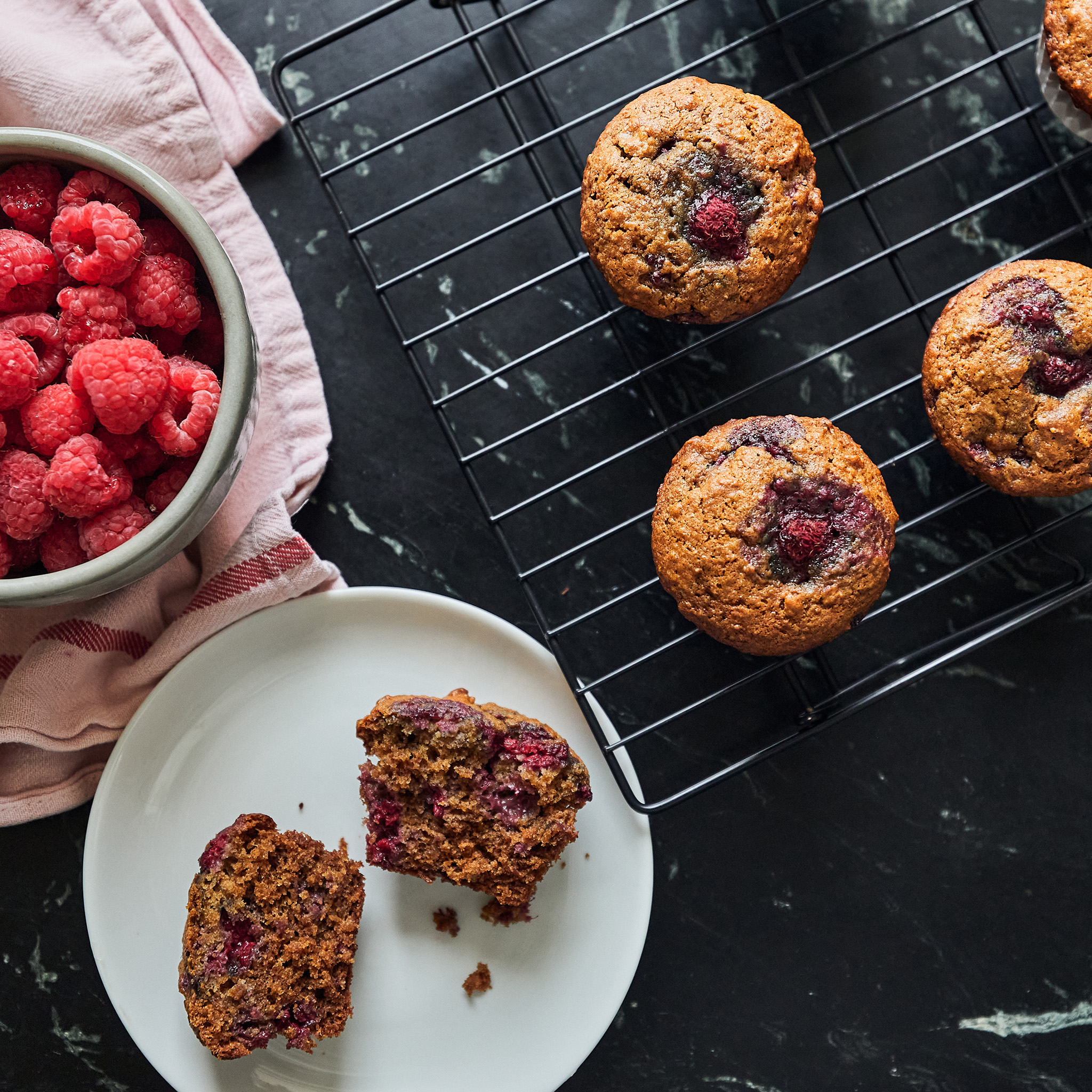 Zoe Francois' Raspberry Bran Muffins