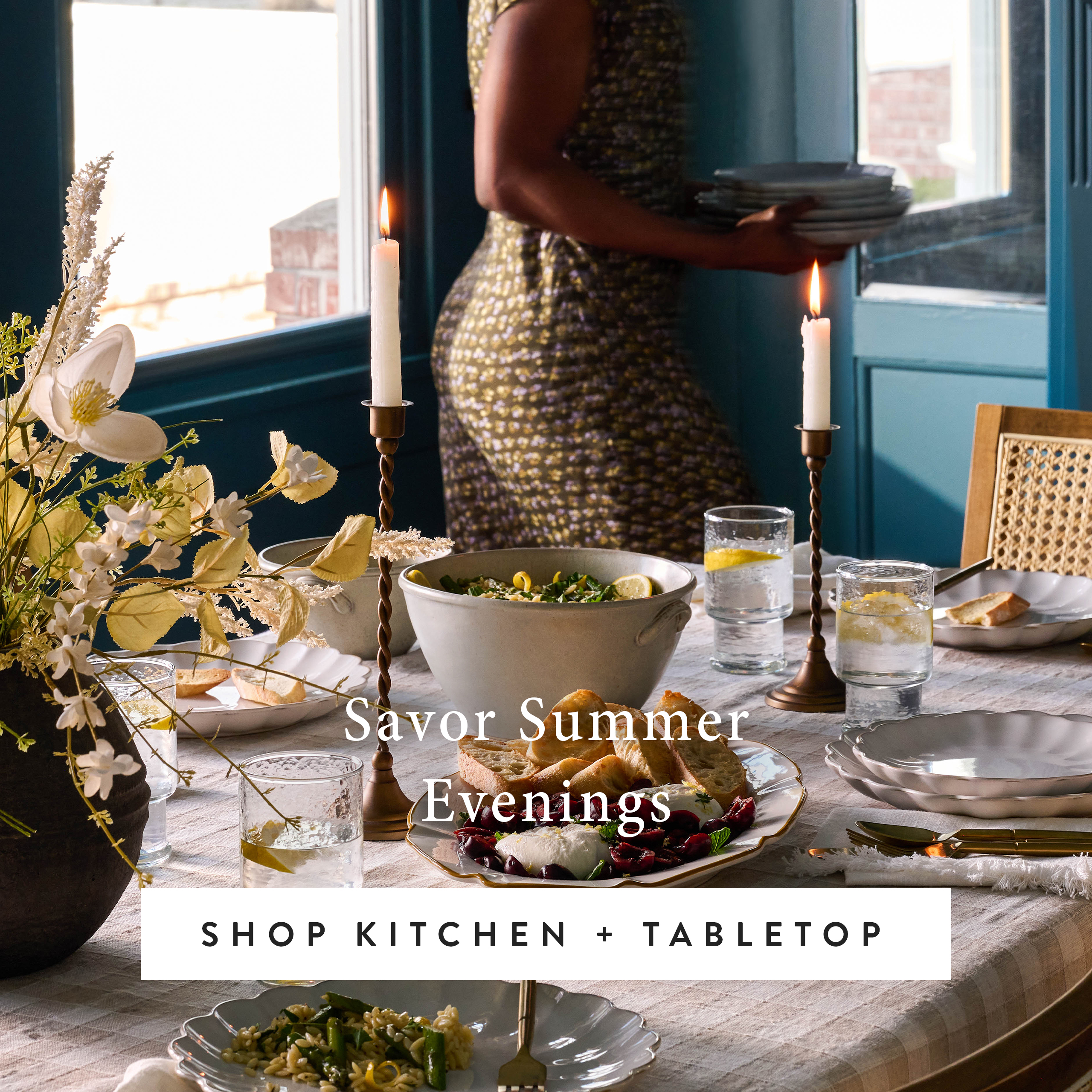savor summer evenings - shop kitchen + tabletop