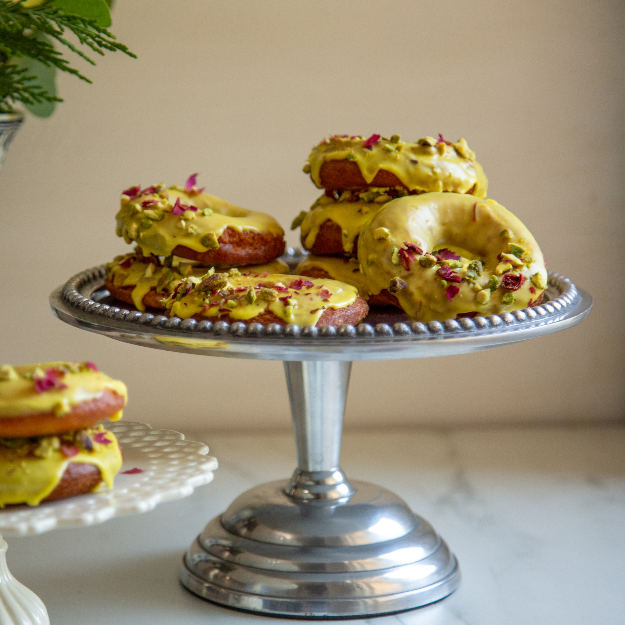 Zoe Francois' Cake Doughnuts with Saffron Glaze