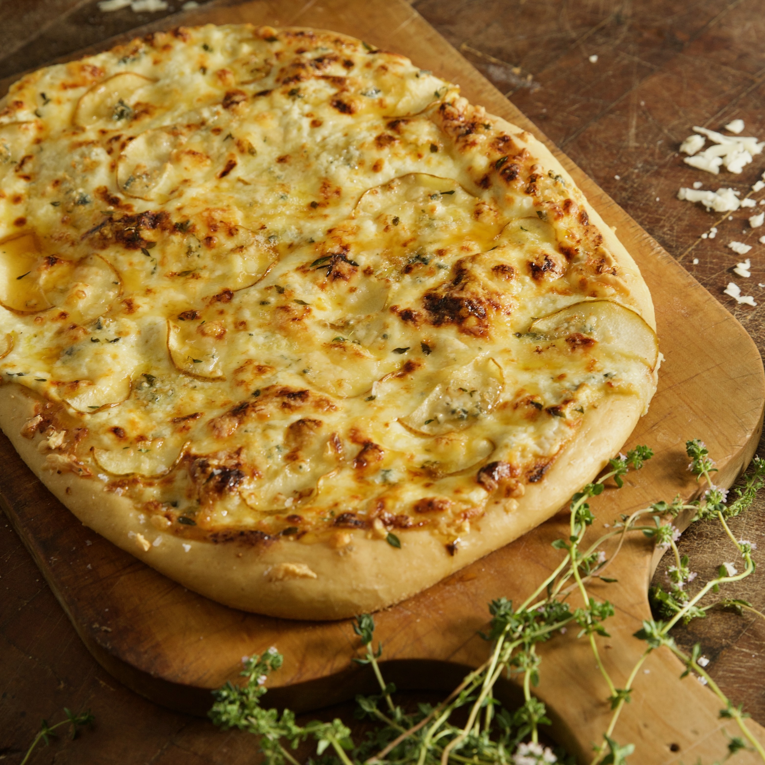 Elizabeth Poett's Pear and Gorgonzola Pizza Drizzled with Honey