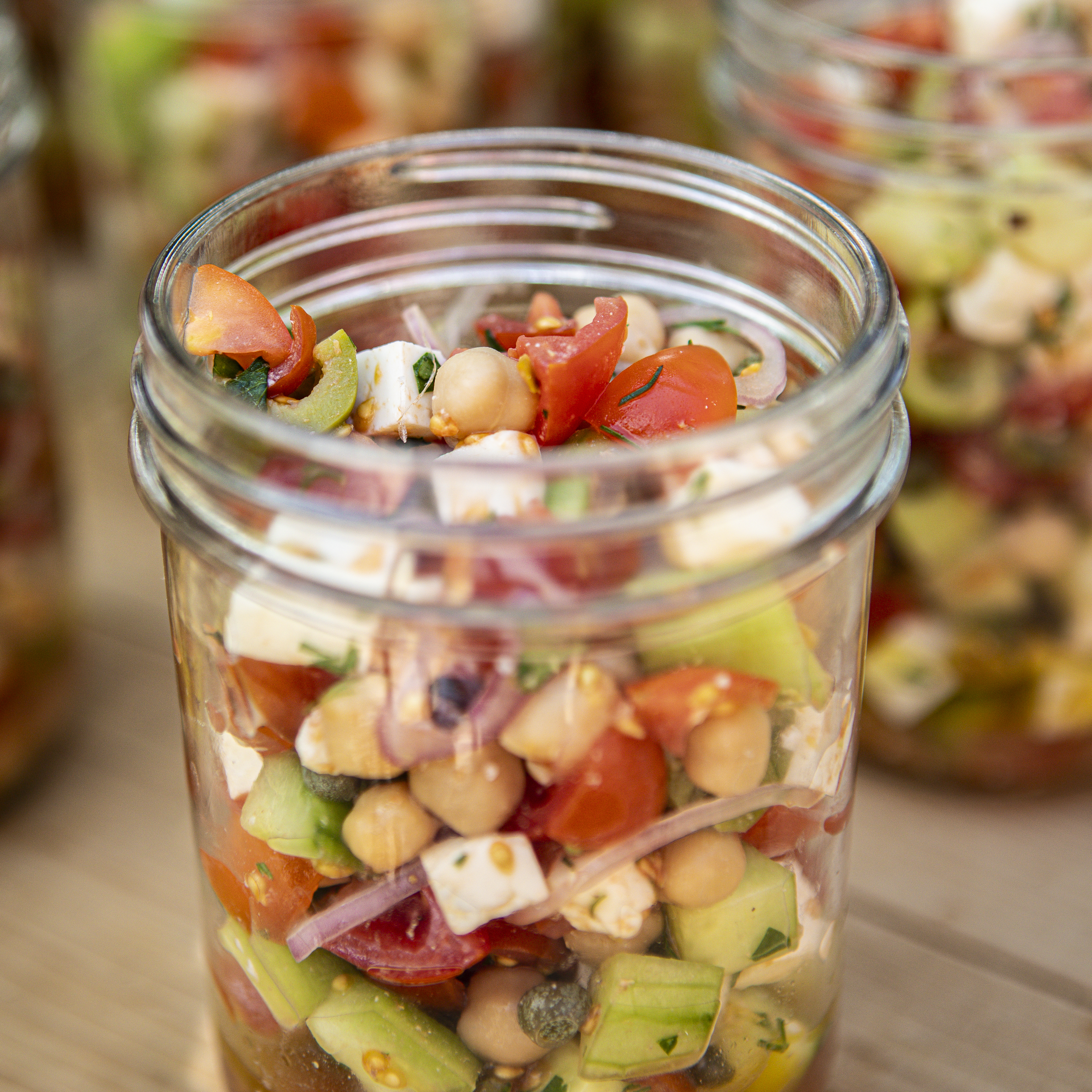 Mediterranean Mason Jar Salads - Eat Yourself Skinny