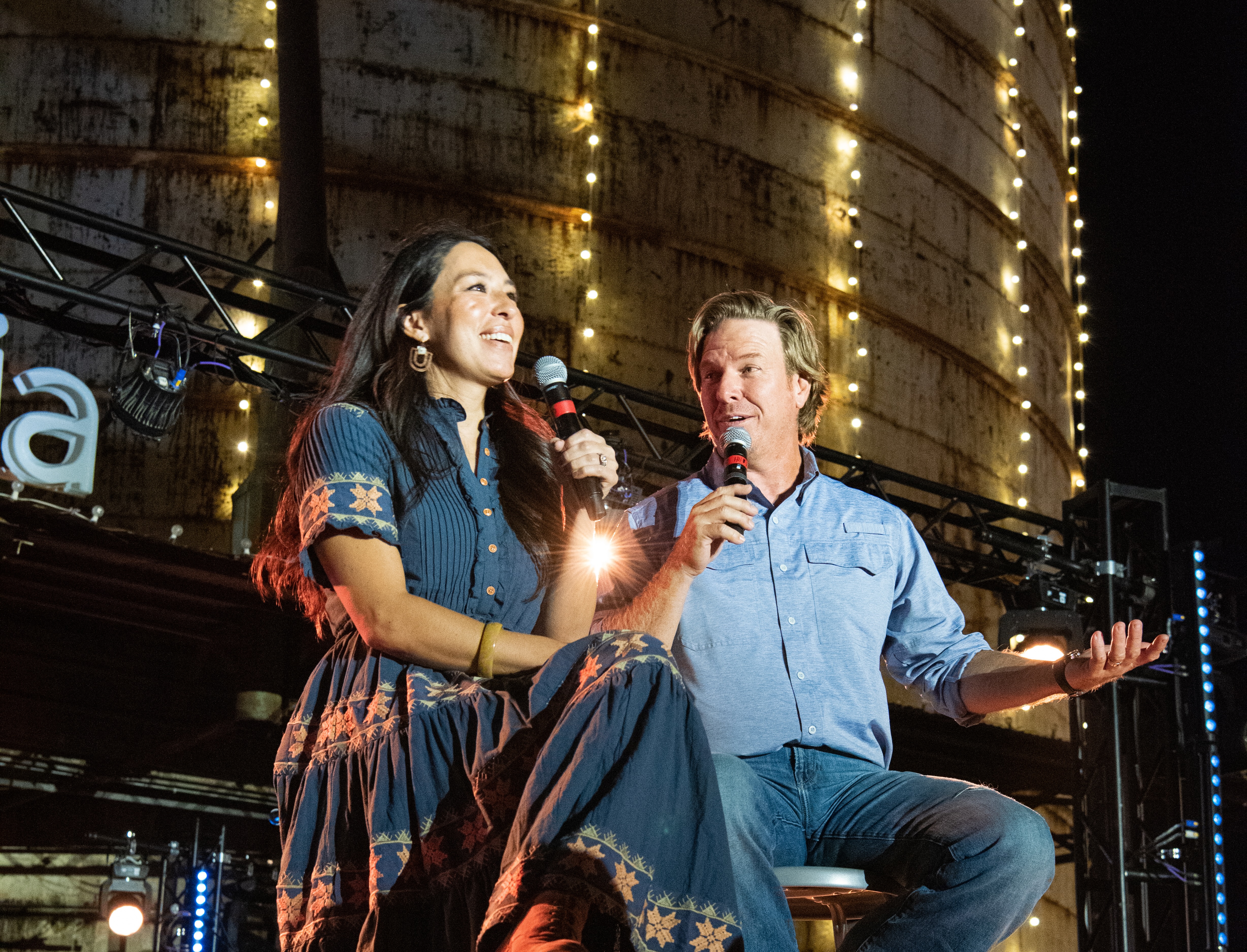 Chip and Joanna Gaines speaking on stage at Silobration