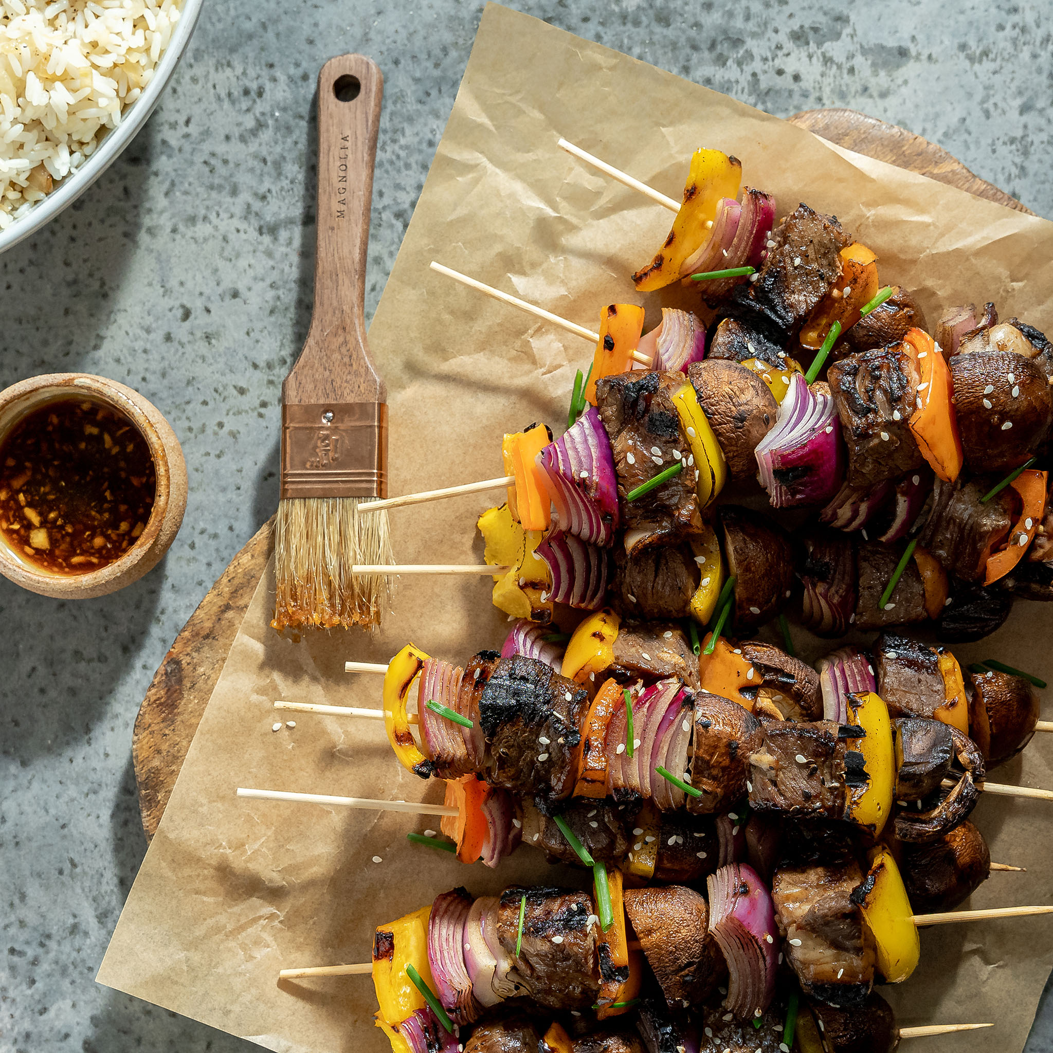 Steak and Veggie Skewers Recipe - Magnolia