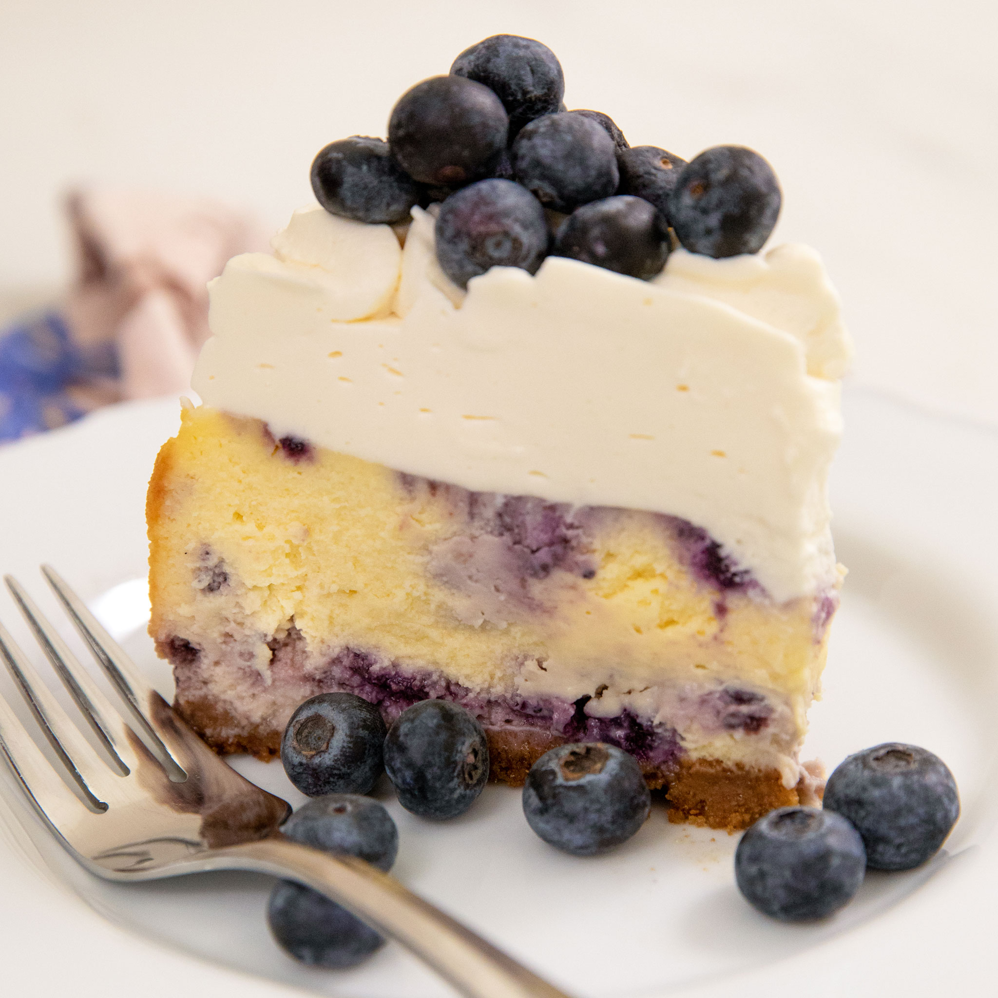 Zoe Francois' Blueberry Swirl Cheesecake
