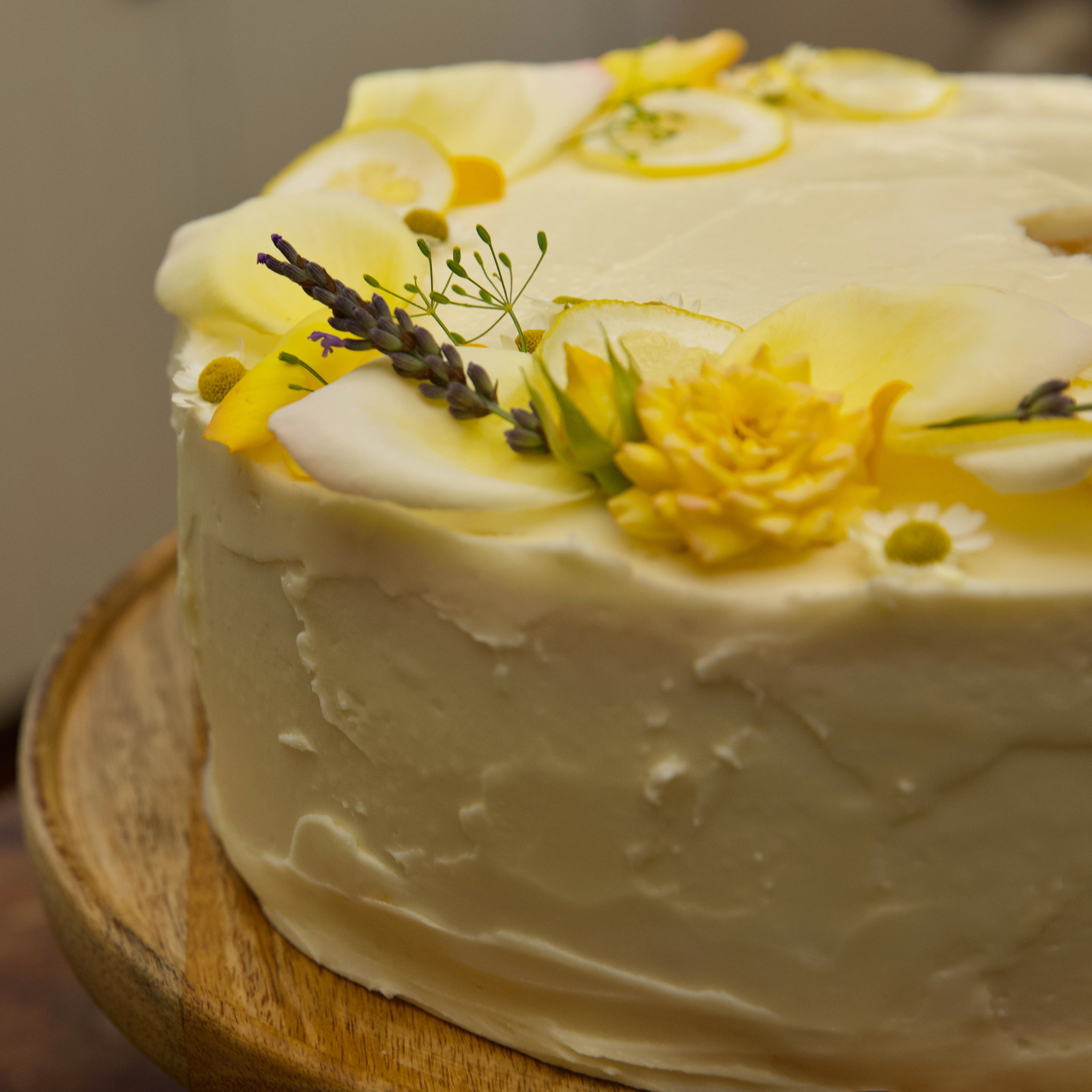 Elizabeth Poett's Lemon Cake with Lemon Curd Buttercream Frosting