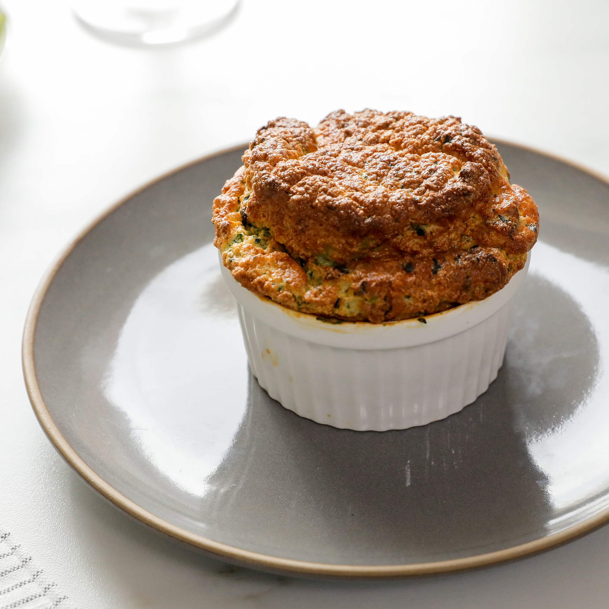 Zoe Francois' Cheese and Spinach Soufflés