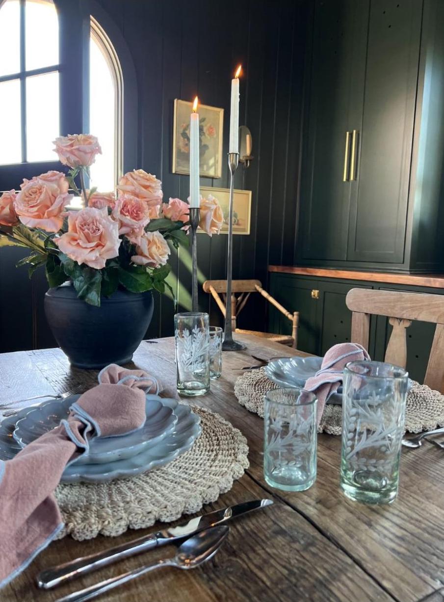 Joanna Gaines' table set for Valentine's Day.