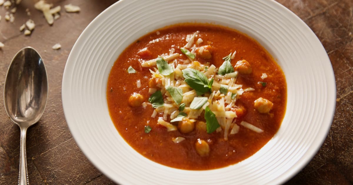 Rustic Garbanzo Bean Soup with Parmesan and Homemade Chili Oil Recipe