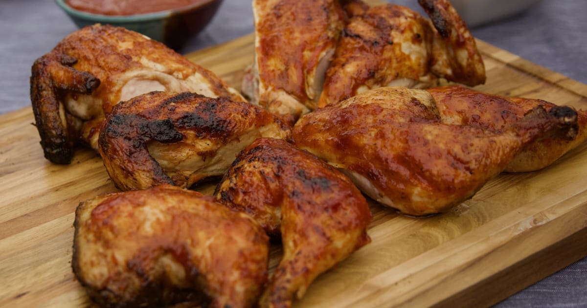 Butterflied Chicken with Peach Barbecue Sauce Recipe Magnolia