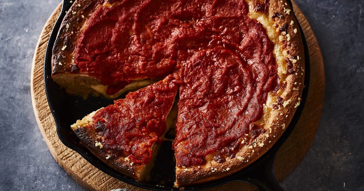 Deep Dish Pizza with No-Knead Crust Recipe - Magnolia