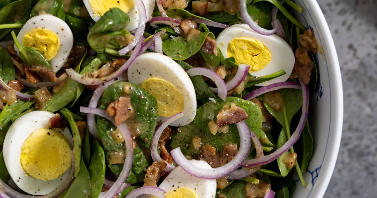 Spinach Salad with Warm Bacon Vinaigrette Recipe Magnolia